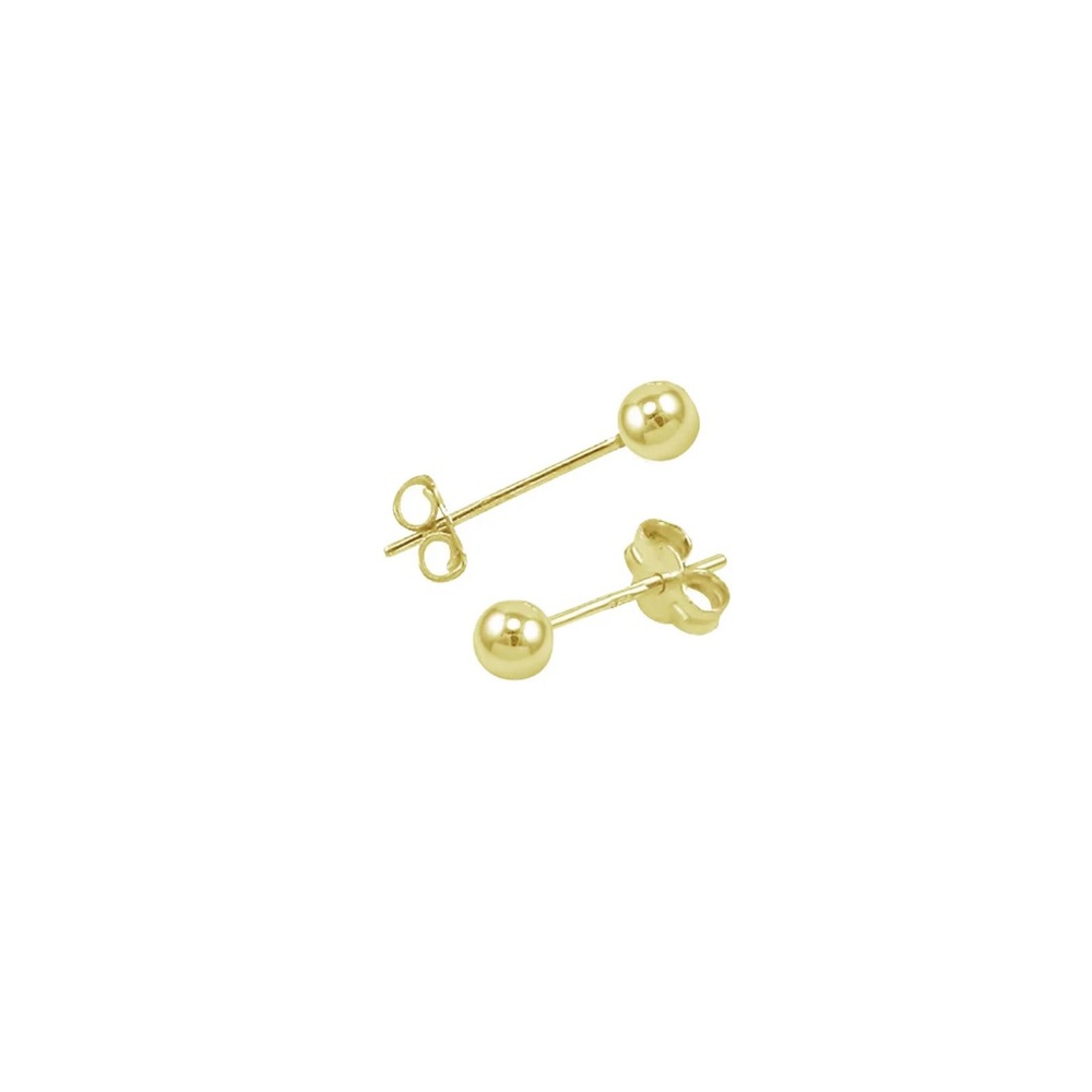 💖 Hypoallergenic Stainless Steel Ball Gold Earrings 3mm NEW